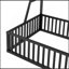 Structure de lit au sol avec clôture de sécurité, lit en métal avec bureau et tablettes de rangement-1595699789-1595699790