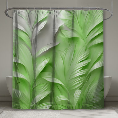 Textured Leaf Pattern Shower Curtains Extra Long