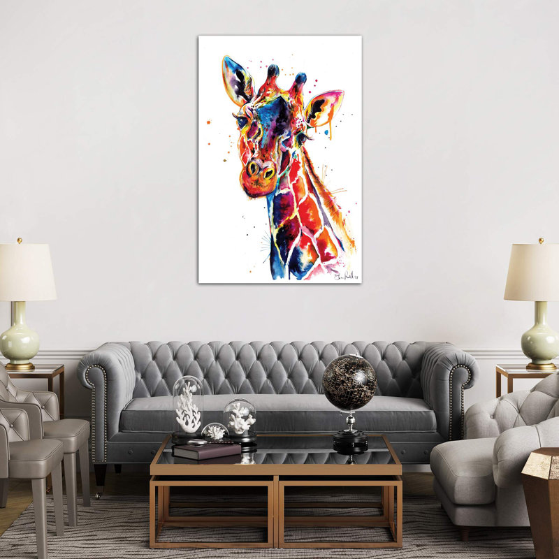Giraffe by Weekday Best - Wrapped Canvas Painting, 30.48 cm H x 45.72 cm W