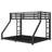  Metal Bunk Bed - Noise Reduced Design for Teens & Adults, No Box Spring Needed, Black-337540148