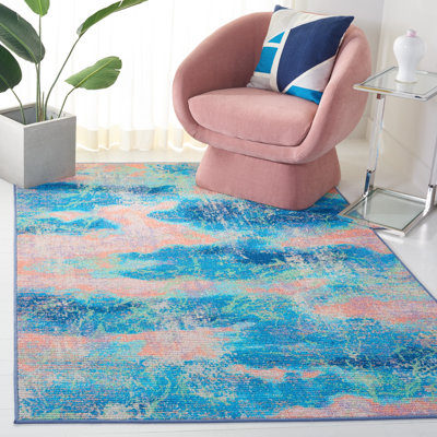 Tapis abstrait bleu