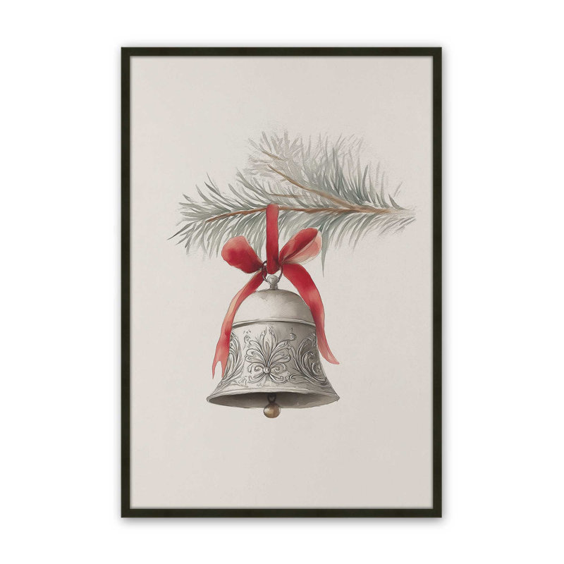 «Silver Bell Noel», reproduction d'art, 12 po x 16 po, Noir satiné