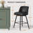 Modern Bar Stools ，26" H Swivel Counter Height Barstools With High Backs, Kitchen Island Stools, For Bar & Home,Faux Leather-213612909-213612911