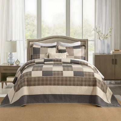 100% Cotton 120" x 120" 3-Piece Oversized Reversible Bedspread Set