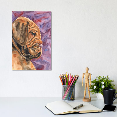 Dogue De Bordeaux Puppy by George Dyachenko - Wrapped Canvas Print