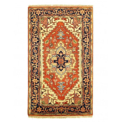 Piret Oriental Area Rug in Rust
