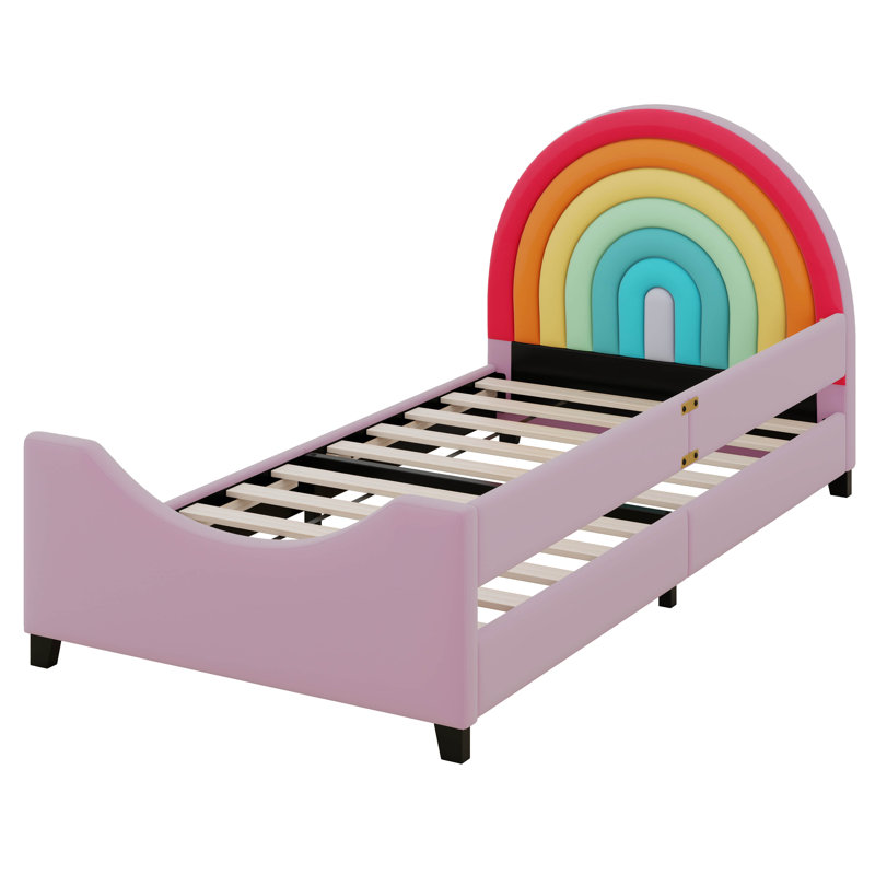 Lit plateforme tapissier unique de style princesse
