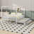 Emenie Queen Size Metal Canopy Platform Bed with Twin Size Trundle and 3 Drawers-1083768285