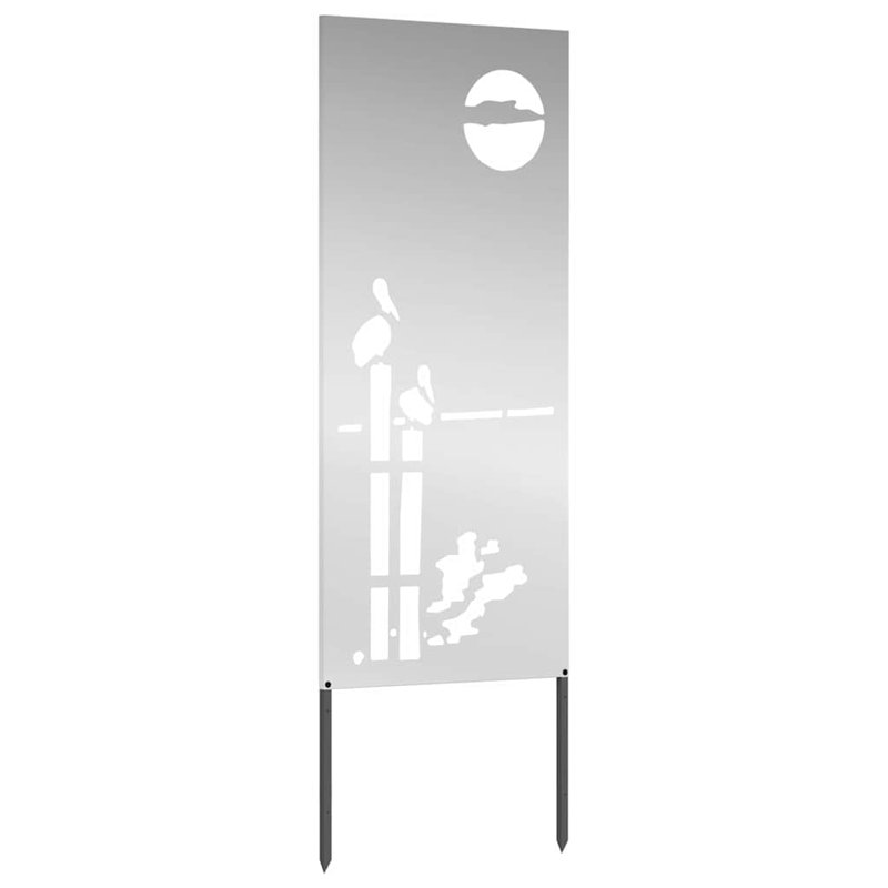 Vidaxl Garden Privacy Screen Silver 50 X 140 Cm Galvanised Steel, Silver