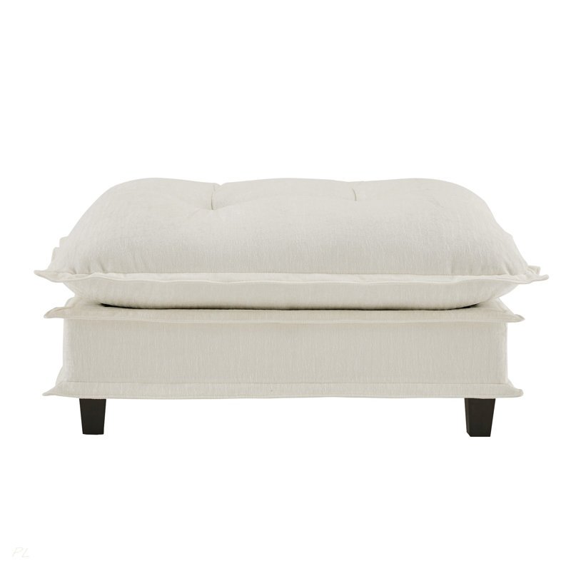 Repose-pieds moderne en chenille, Beige