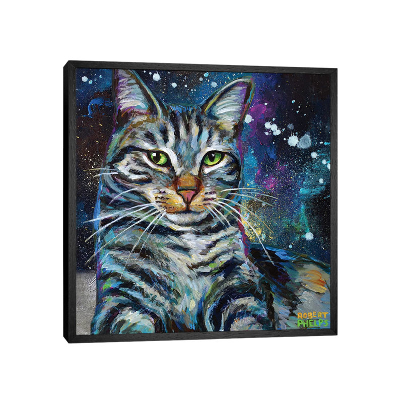 Queen Of The Cosmos by Robert Phelps - Painting on Canvas, Black Framed, 45.72 cm H x 45.72 cm W