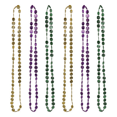 Perles de monnaie Mardi Gras - paquet de 12