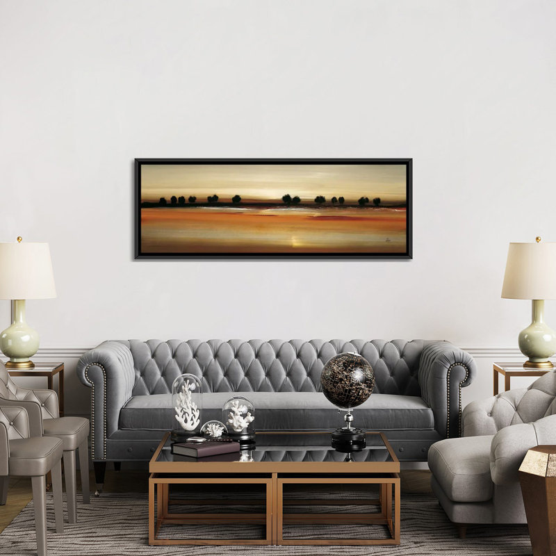 Golden Plains - impression sur toile tendue, H 16 po x l 48 po x P 1,5 po, Cadre noir