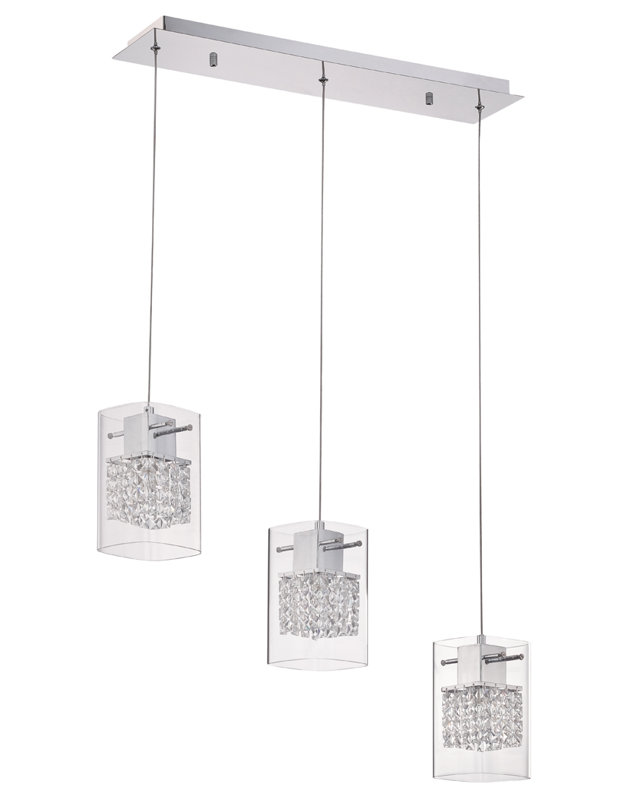Luminaire suspendu cylindrique à 3 lumières Reczkowski