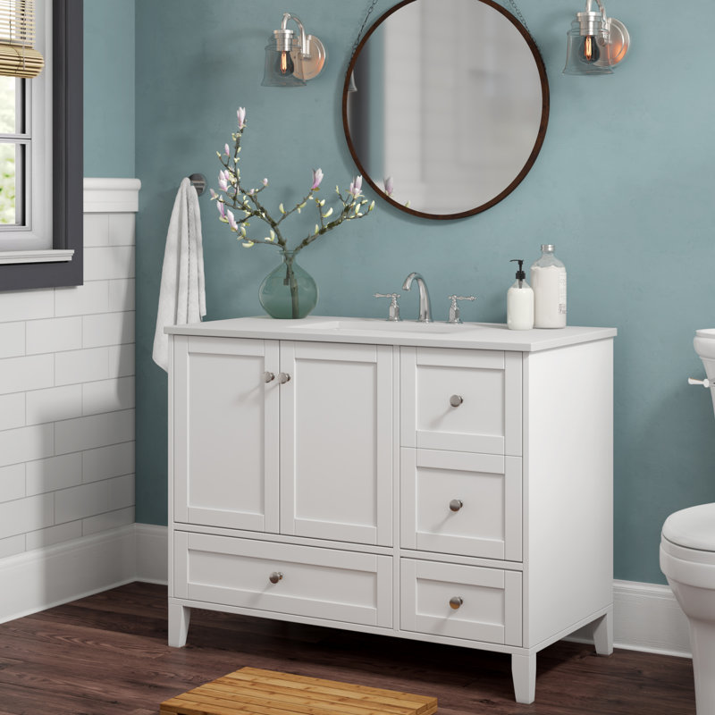 Ensemble de meuble-lavabo simple 42 po Selma, Blanc