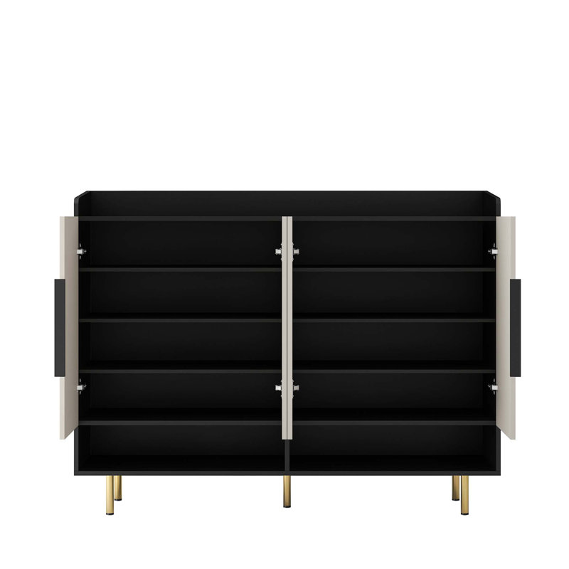 Modern Shoe Storage Cabinet with Adjustable Shelves and Large Capacity