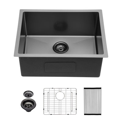 Évier de cuisine en acier inoxydable encastrable 23 po L