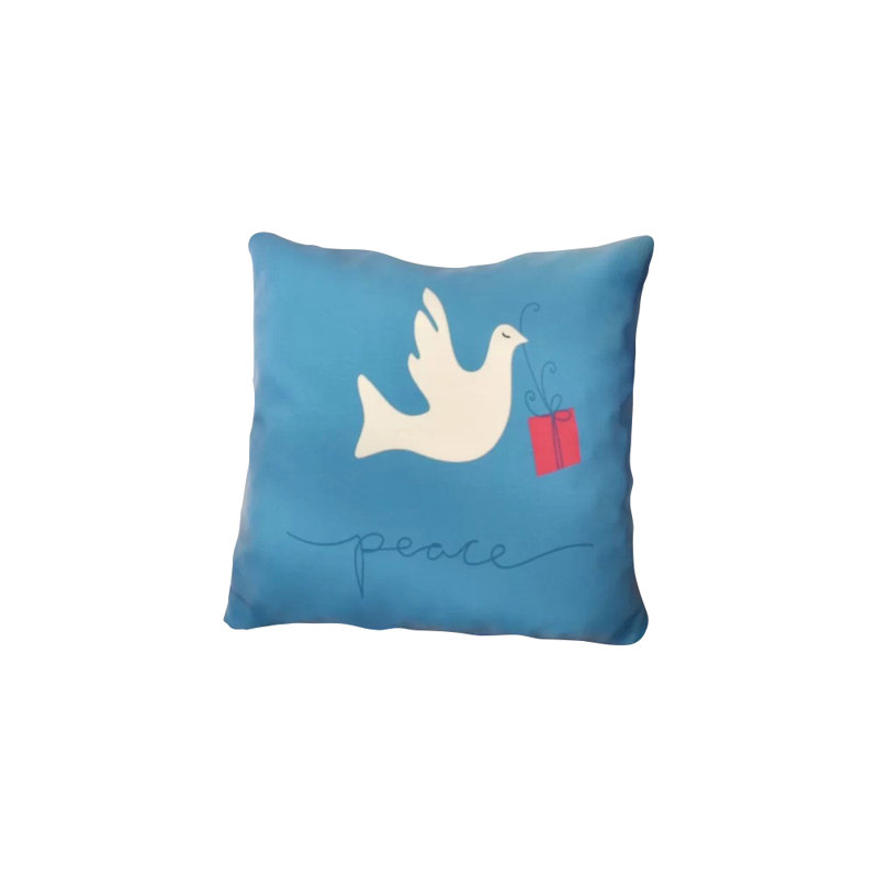 Housse et insert de coussin décoratif d'extérieur carré Coastal Christmas, H 18 po x l 18 po, Bleu sarcelle