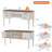 Morden TV Stand for 60 inch TV with 5 Drawers, Wooden Universal TV Stand with Storage Cabinets, Vintage Office Desk with Charging Station, Entertainment Center TV Console Table for Living Room, Rustic White-2109199283