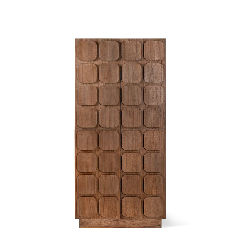 Naviah Solid Wood Rectangle Accent Cabinet, Brown
