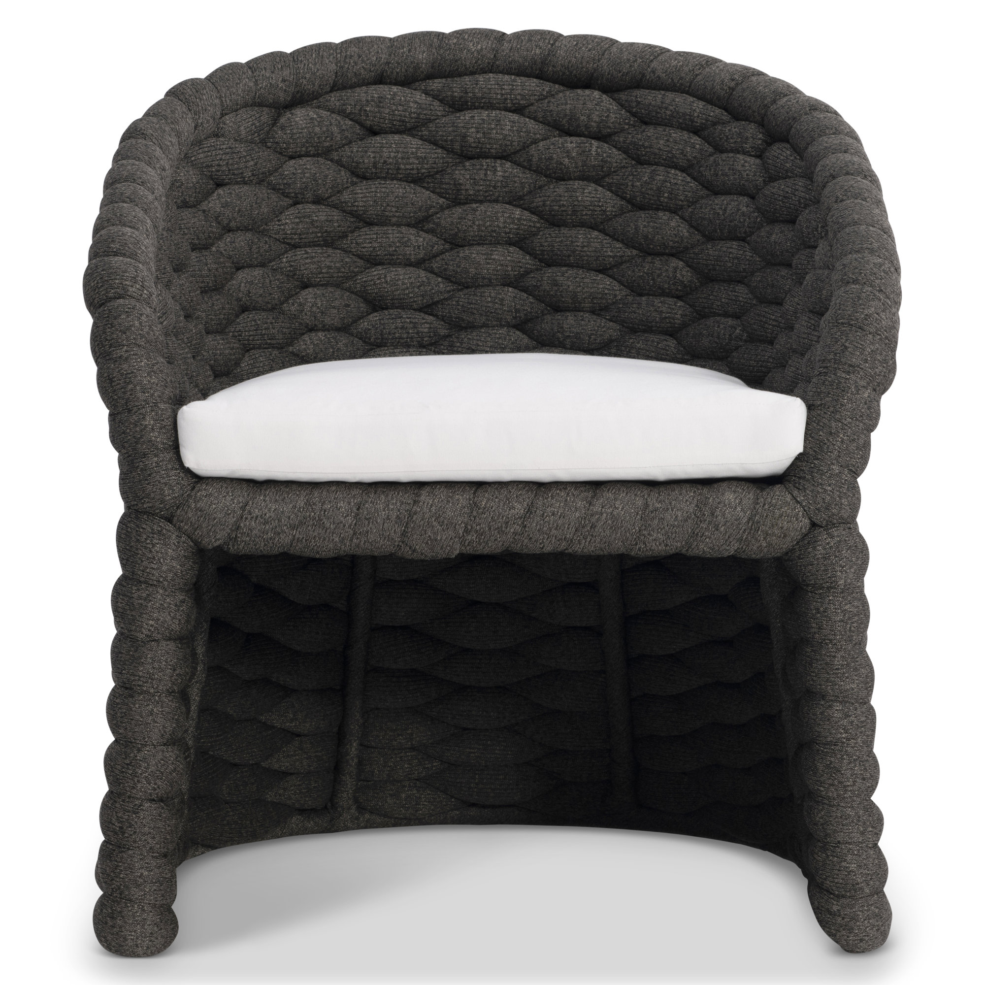 Premium All-Weather Wicker Outdoor Dining Armchair with Sunbrella® Cushion, Black