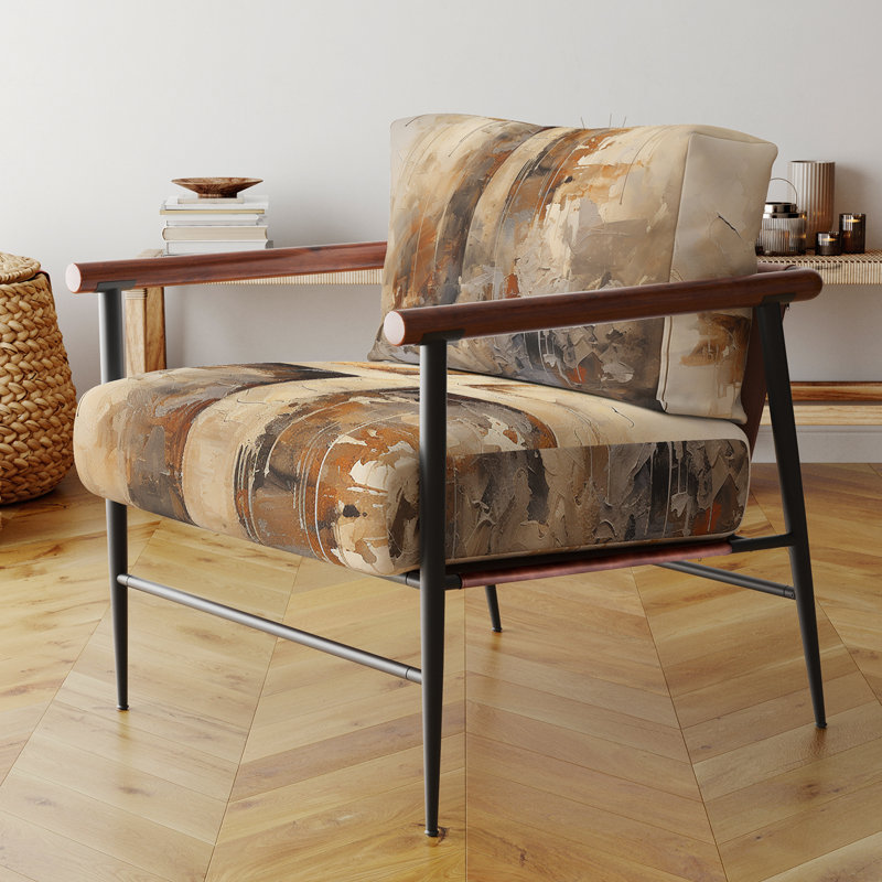 Chaise avec accoudoirs rembourrée Minimalisme, Noir