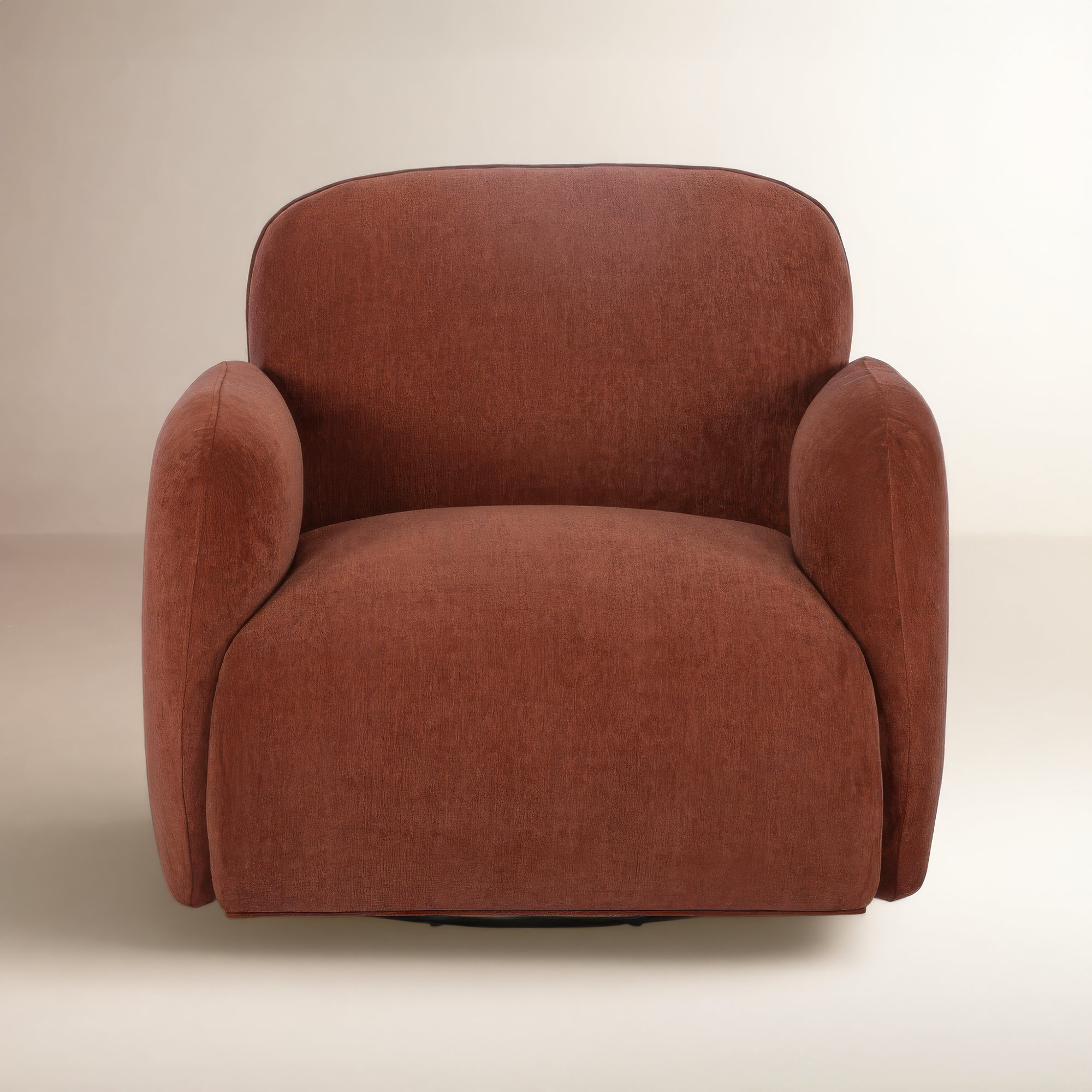 Soria Swivel Armchair, Honeycomb Caramel Chenille