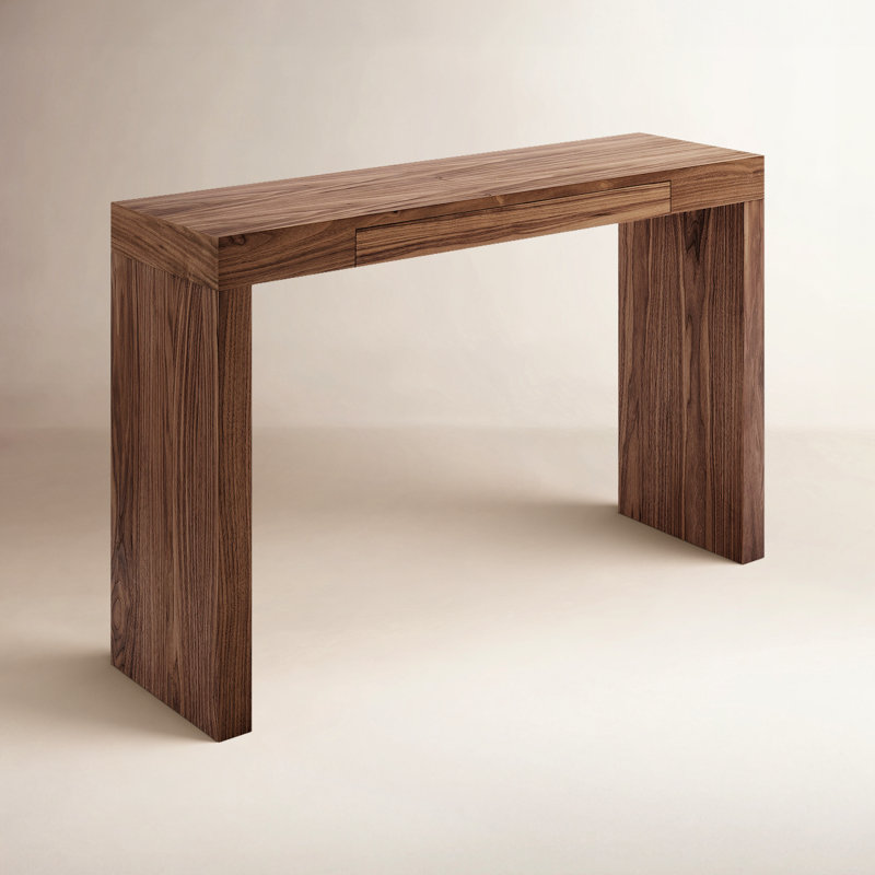 Carson 47.3" W Gloss 1-Drawer Console Table, Walnut