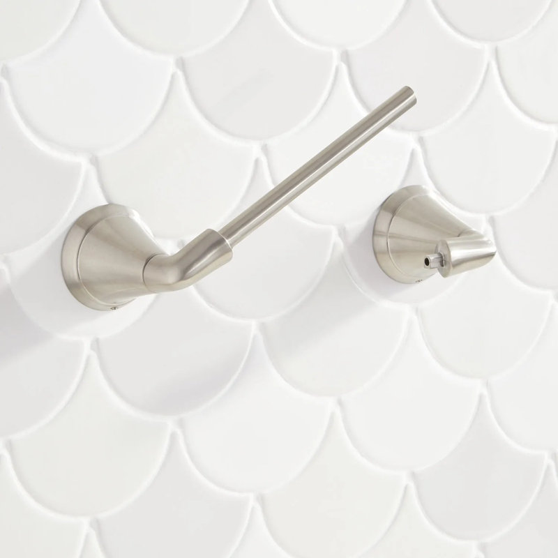 Signature Hardware Provincetown Wall Mount Toilet Paper Holder, Brushed Nickel