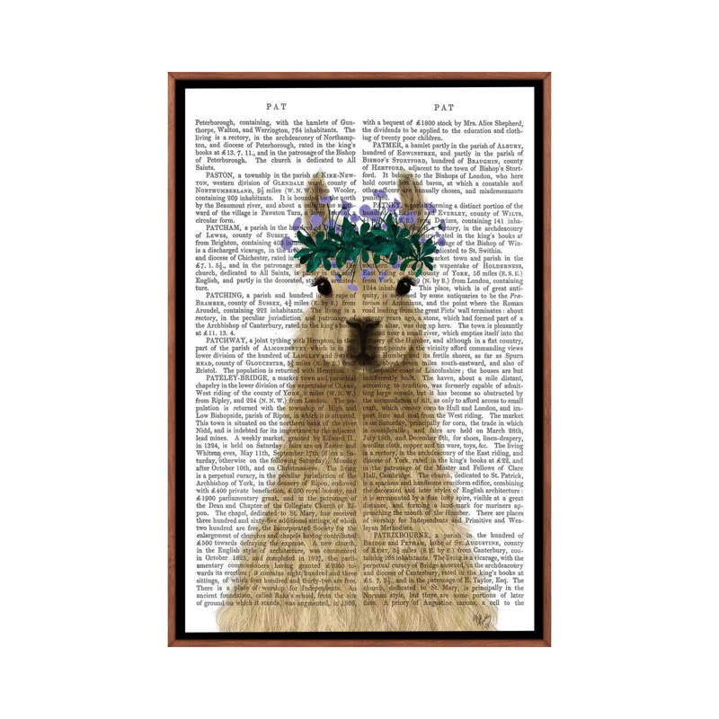 «Llama Bohemian 1» par Fab Funky, reproduction d'art graphique, H 26 po x l 18 po x 1,5 po, Toile avec cadre en bois brun