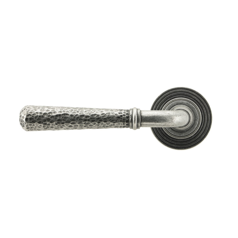 Hammered Newbury Lever on Rose Set (Beehive) - Unsprung, Pewter Patina