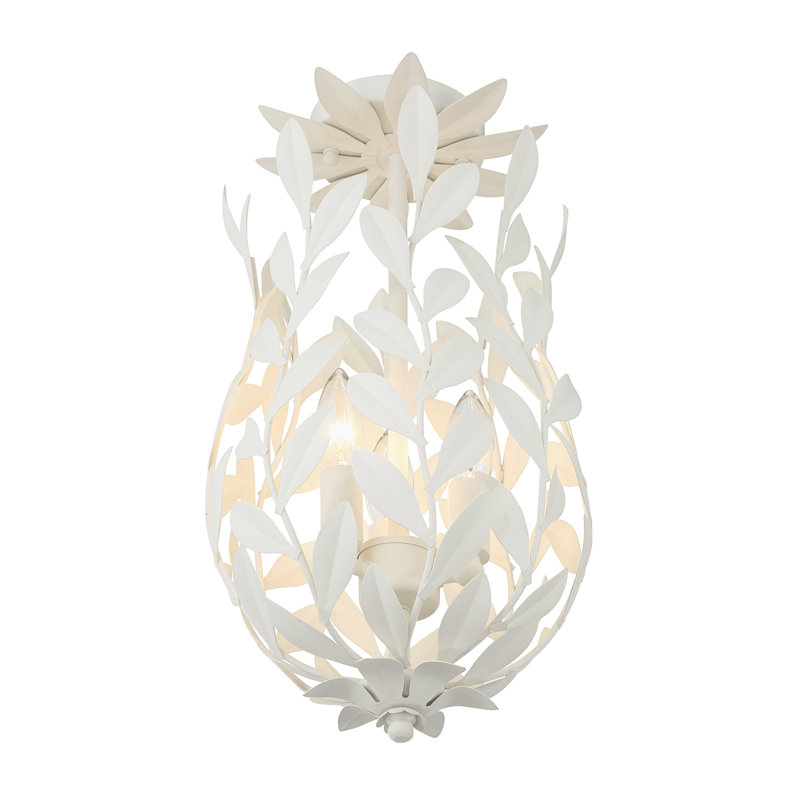 Plafonnier semi-encastré 3 lumières Taliaferro, Blanc