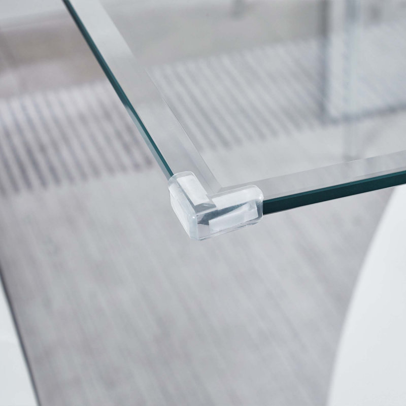 Rectangular Glass Top Dining Table(Only Table)