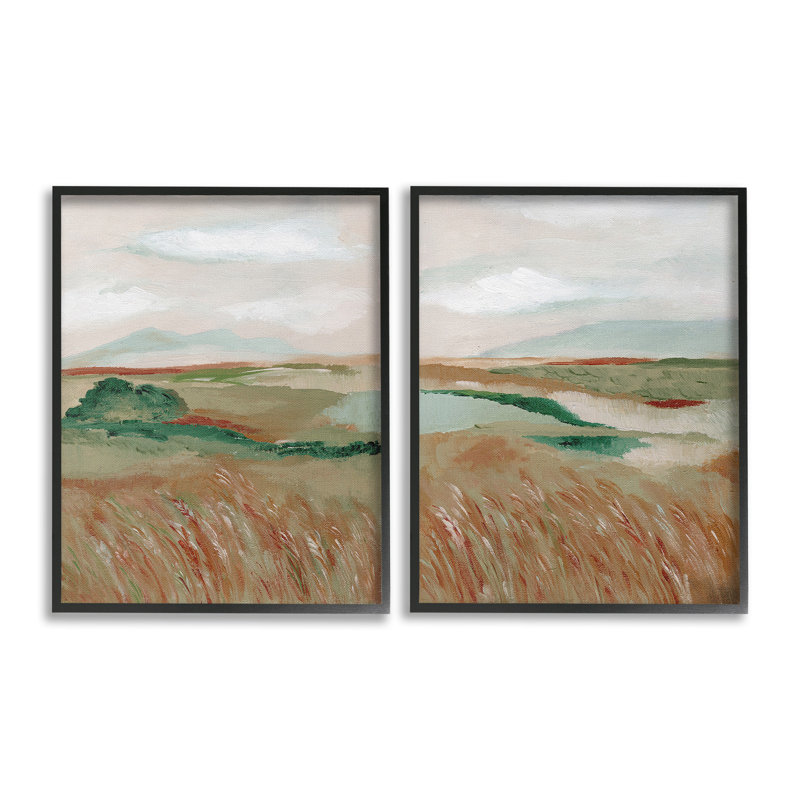 «Windblown Reeds Landscape Single Photo Frame» par Nikita Jariwala, 2 pièces sur toile, H 14 po x l 11 po
