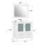 Ensemble de meuble-lavabo autoportant 36 po avec plateau en céramique et miroir assorti Brescia-33559821