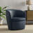 Azurdee Top Grain Genuine Italian Leather Swivel Barrel Chair (Set of 2)-107150432