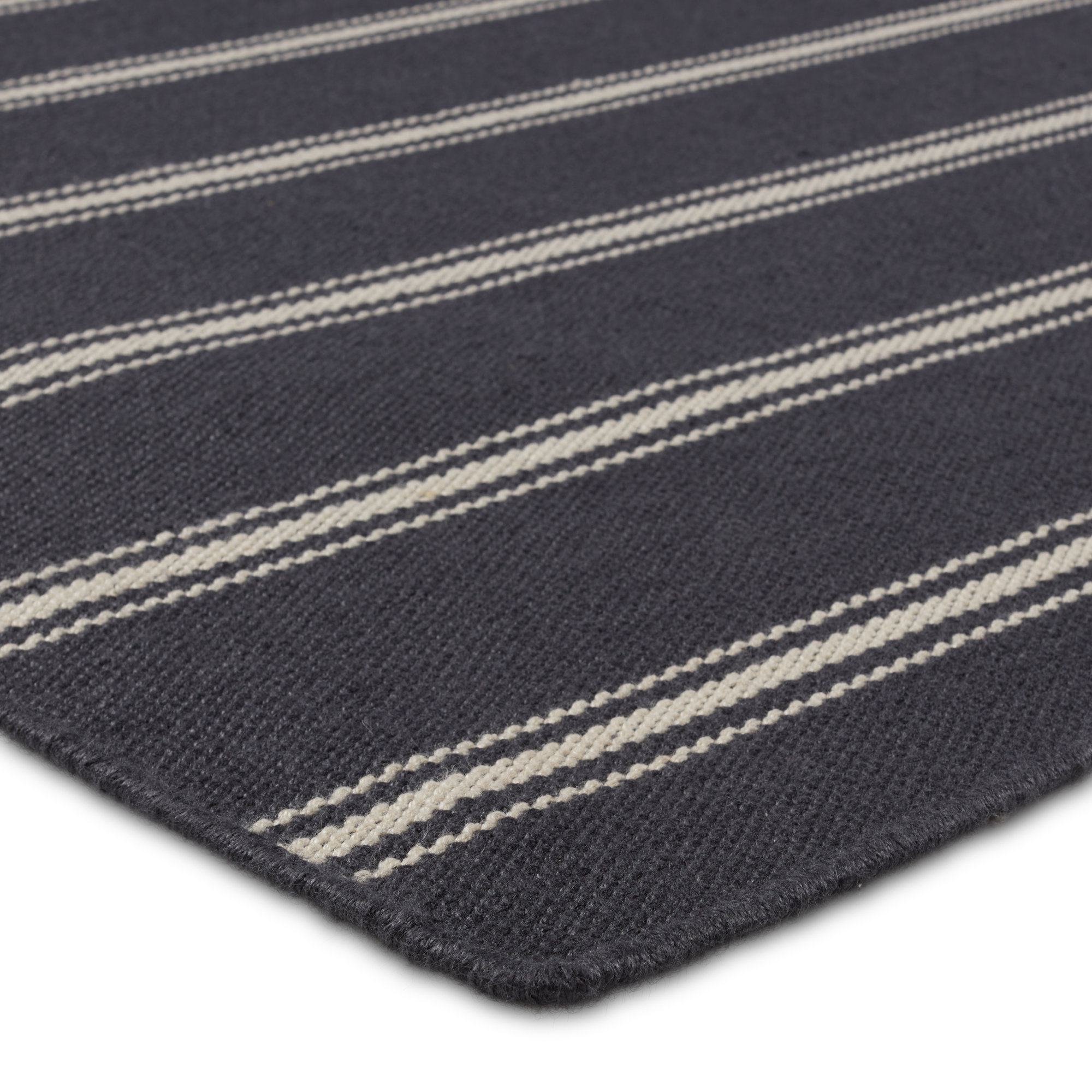 Edora Handmade Recycled P.E.T Navy/Ivory Indoor/Outdoor Rug, Runner 3' x 8'