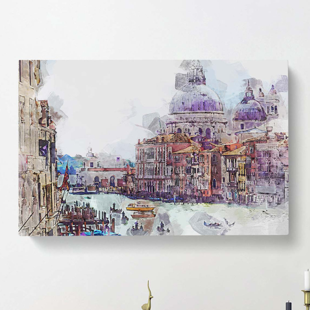 Canal Through Venice Italy in Abstract - Wrapped Canvas