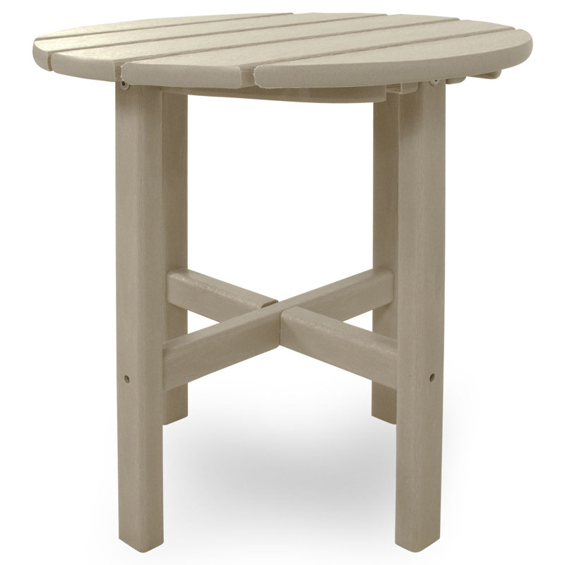 POLYWOOD 18" Round Side Table by Ivy Terrace, Sand
