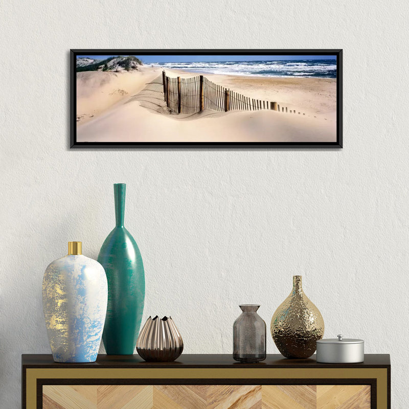 " Outer Banks, North Carolina ", 12" H x 36" W x 1.5" D, Black Framed