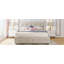 Lit plateforme tapissier avec 2 tiroirs et 1 lit gigogne simple TG, tissu de lin, grand-290962495
