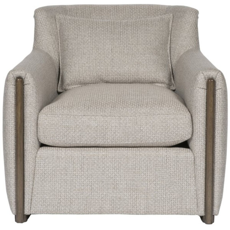 Thom Filicia Home 32.5" Wide Upholstered Armchair, Kennelly Snow Polyester Blend, Casa Blanca