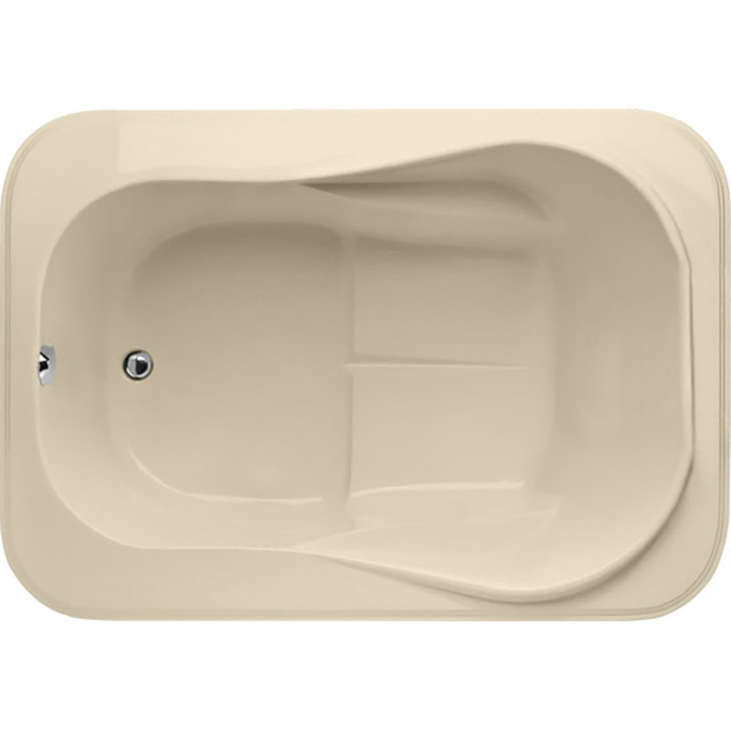 Cassi 60'' L Soaking Bathtub, Bone, Polished Chrome