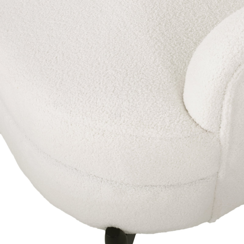 Hannon Upholstered Armchair, White Polyester Blend Incorrect
