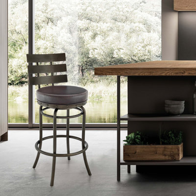 Tabouret de comptoir pivotant à 360 degrés avec similicuir de qualité supérieure