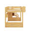 Structure de lit mezzanine en bois pour grand lit avec escalier, tablettes de rangement et garde-robe-359194002