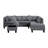 104.5" Upholstered Sofa,Chaise & Ottoman , Gray