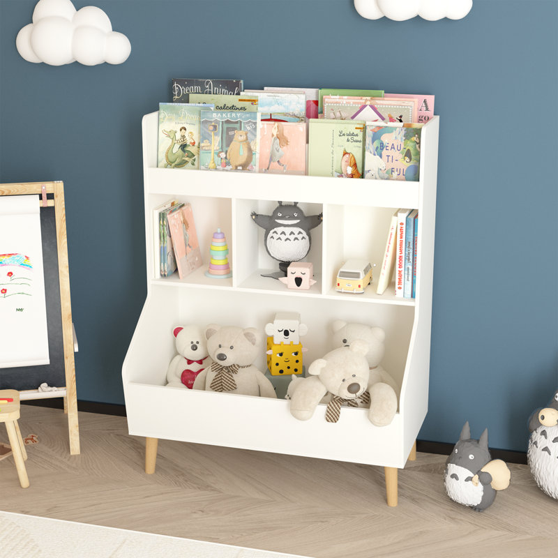 Bibliothèque multifonctionnelle pour enfants et rangement pour jouets avec pieds
