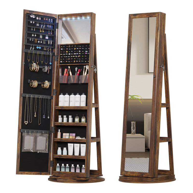 Armoire à bijoux autoportante rectangulaire moderne A-Classic Pure - Solution de rangement élégante pour la fête des Mères!