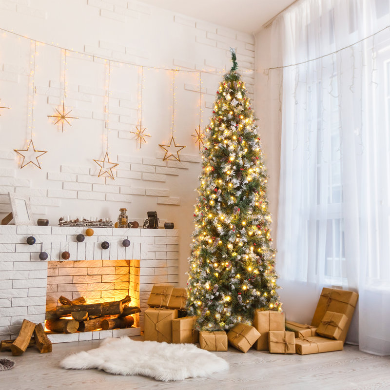 9' Lighted Pine Christmas Tree